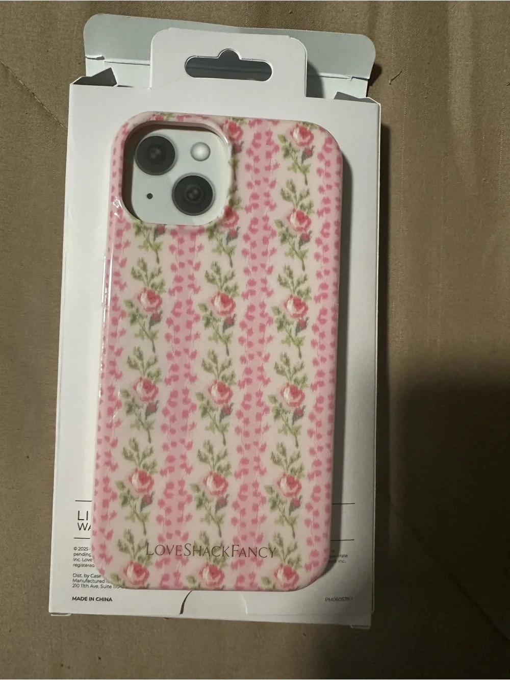 LoveShackFancy Pink Rose Pattern Phone Case